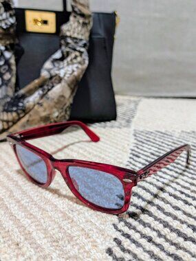 Ray-Ban Wayfarer RB2140 Transparent Red Sunglasses